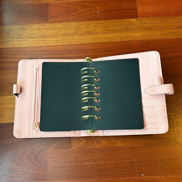 Franklin Planner Classic Vintage Aurora Blush Color Leather Strap Binder Bundle - Picture 5 of 11